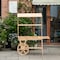 Vintiquewise Large Wooden 3 Tier Rolling Table Cart with 2 Wheels and Shelves QI004292 - alternate 4